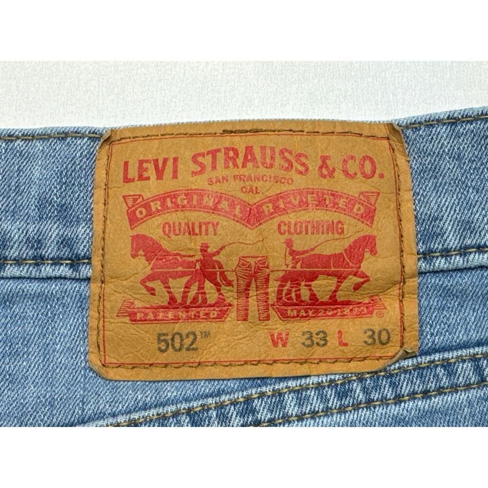 Levi's 502 Men's Tapered Leg Blue Denim Jeans - Size 33x30 (34x28.5)‎ - Picture 3 of 6